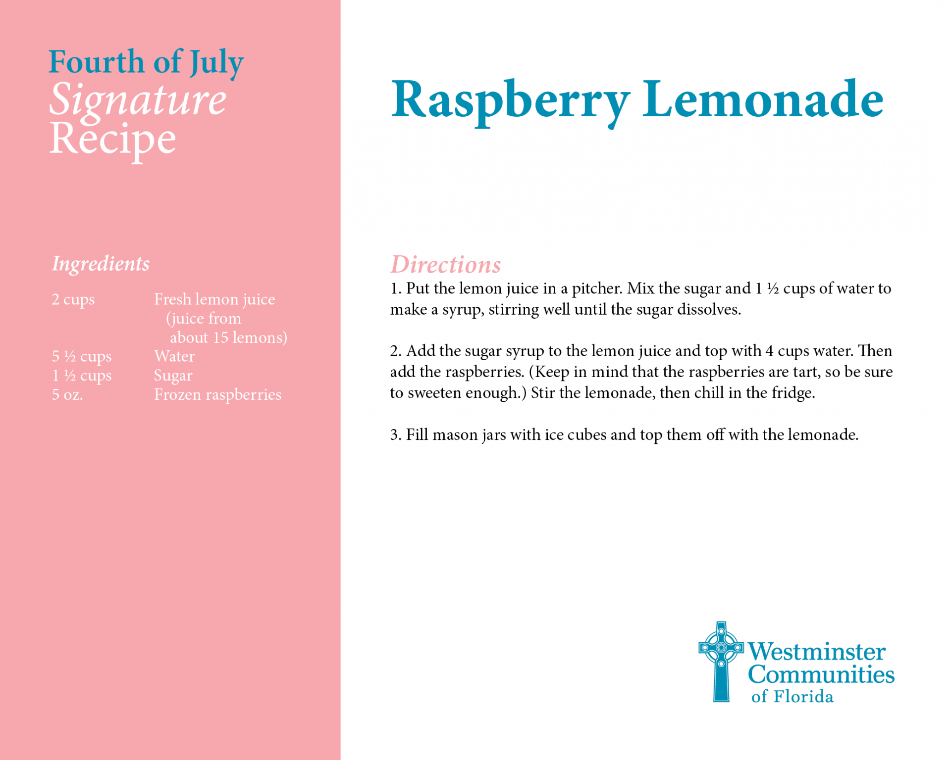 Fourth of July Recipes7 - Raspberry Lemonade