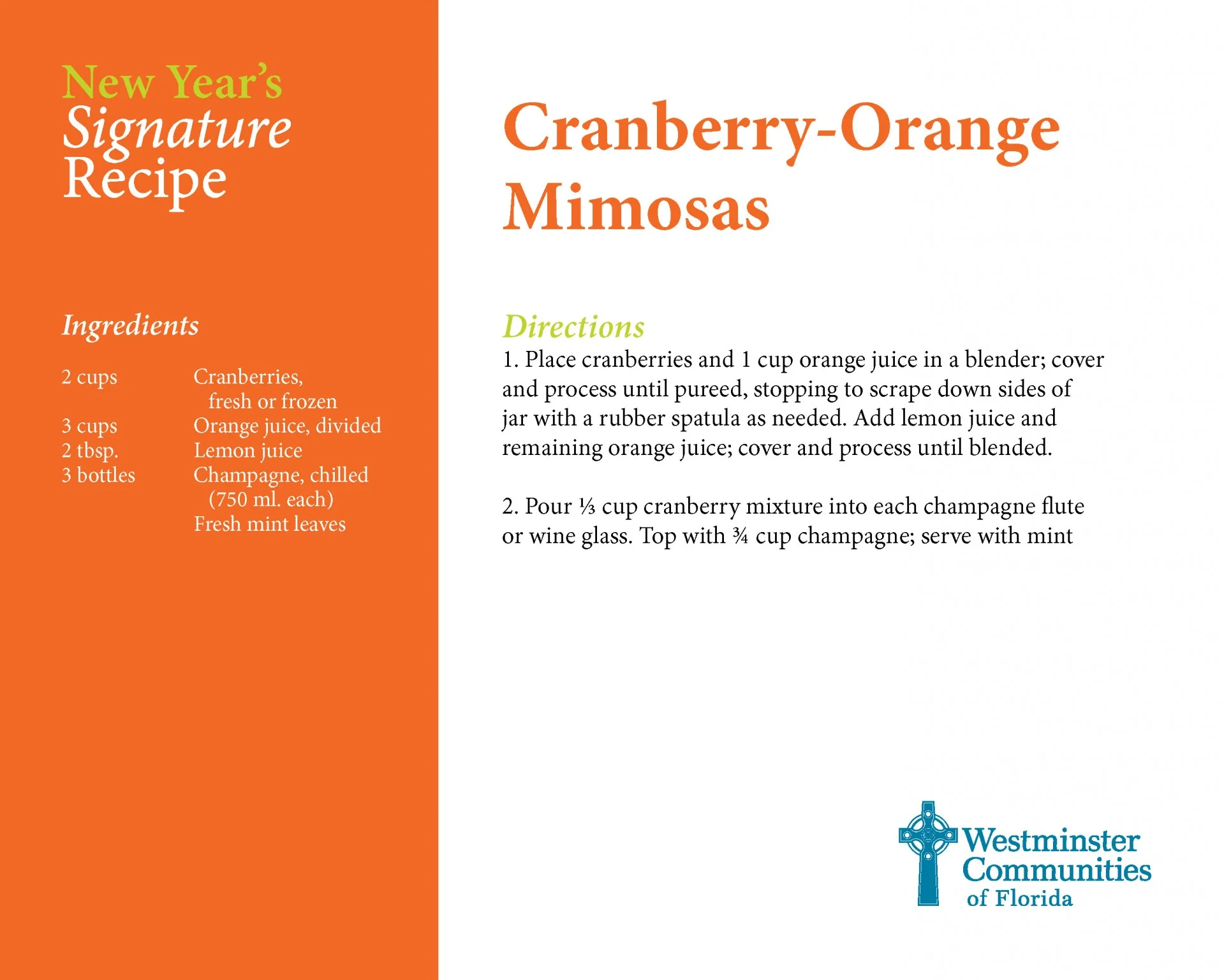 New Year's Signature Recipes MIMOSA